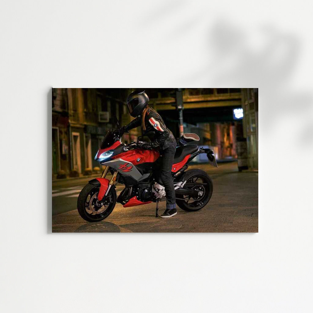 Night Race: Dynamic BMW Motorcycle in the City