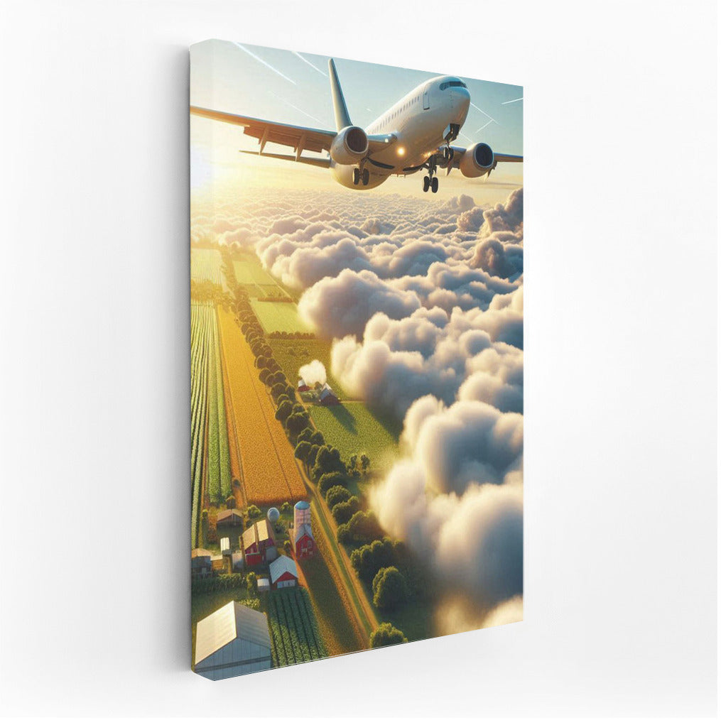 Agricultural Airplane in the Clouds: Flight Above the Earth