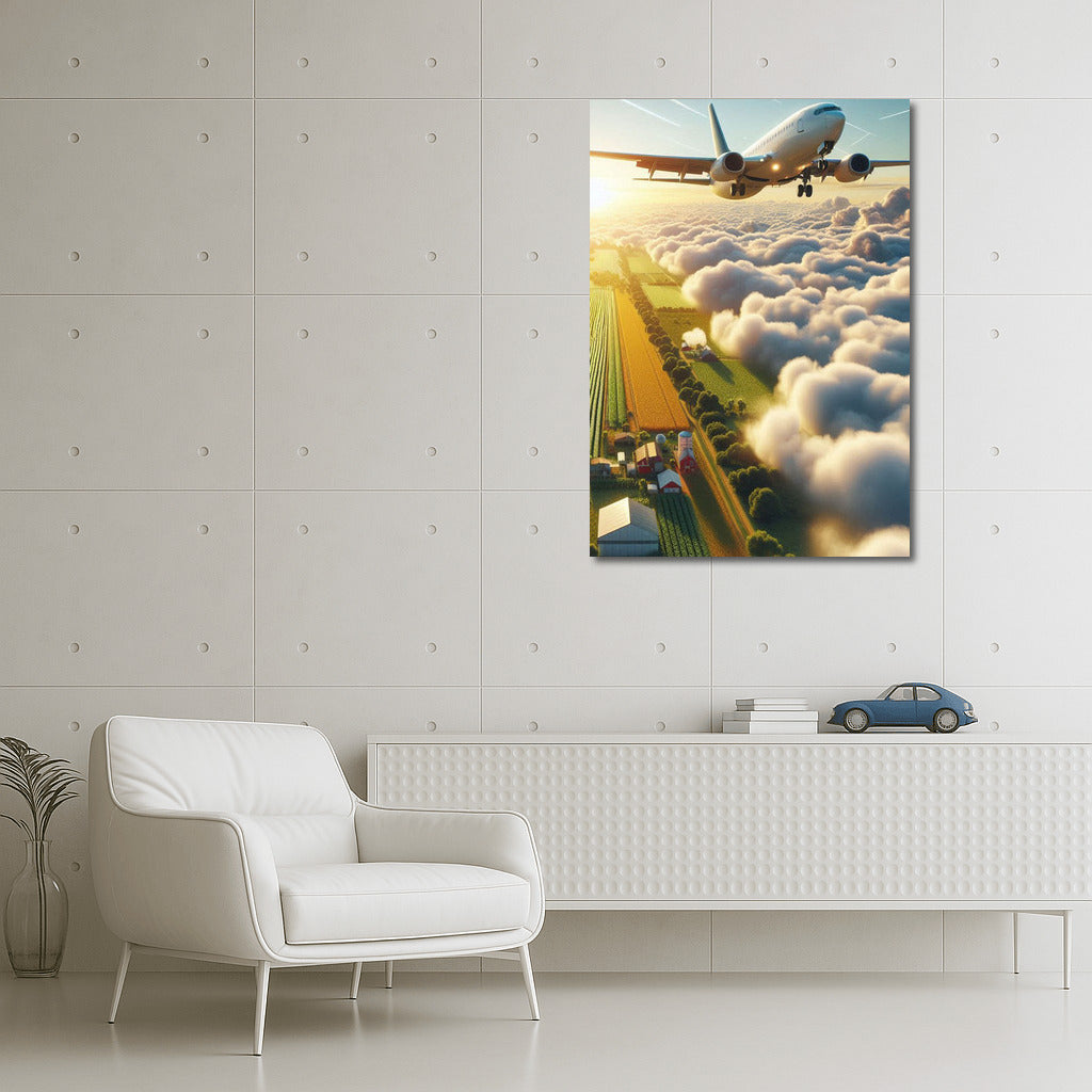 Agricultural Airplane in the Clouds: Flight Above the Earth