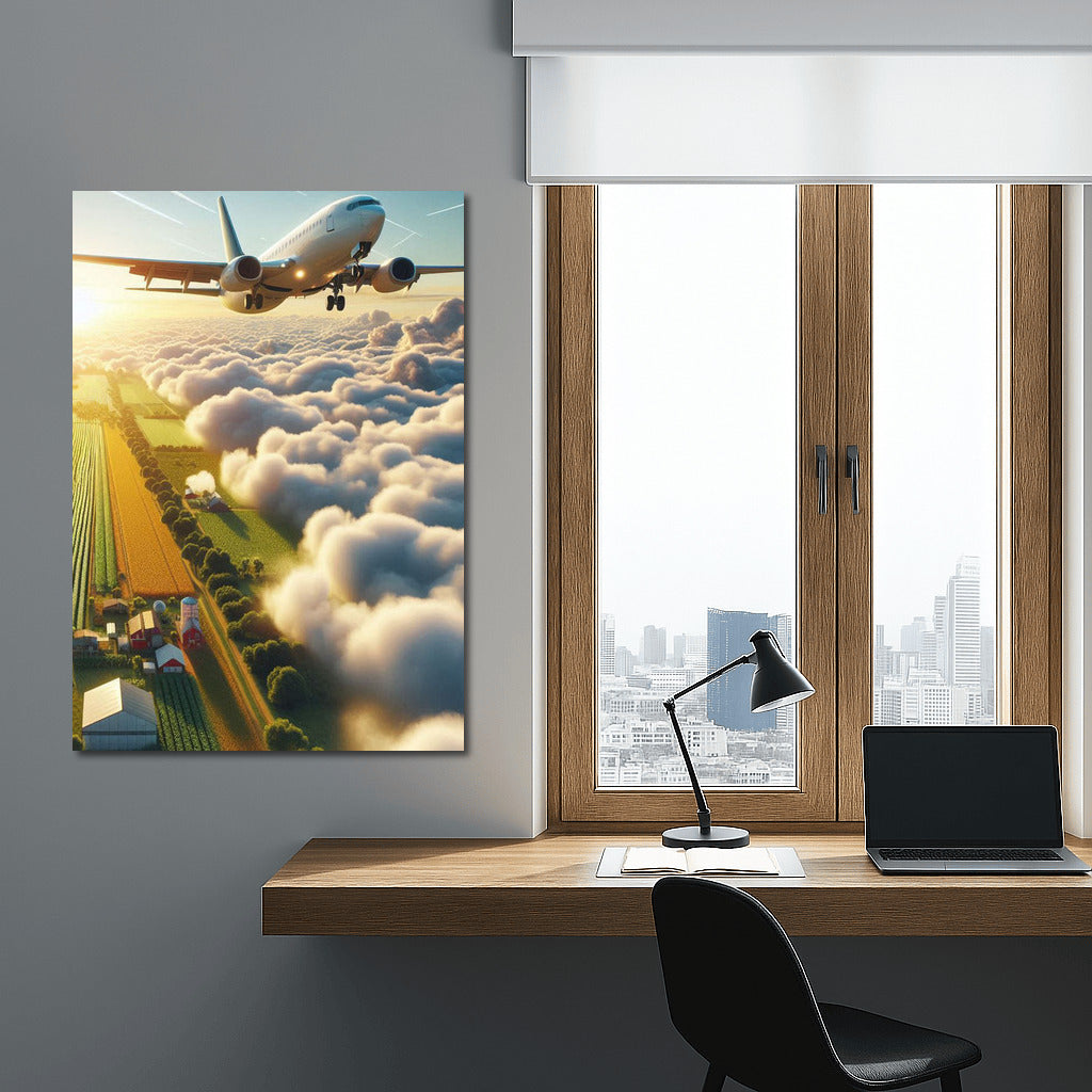 Agricultural Airplane in the Clouds: Flight Above the Earth