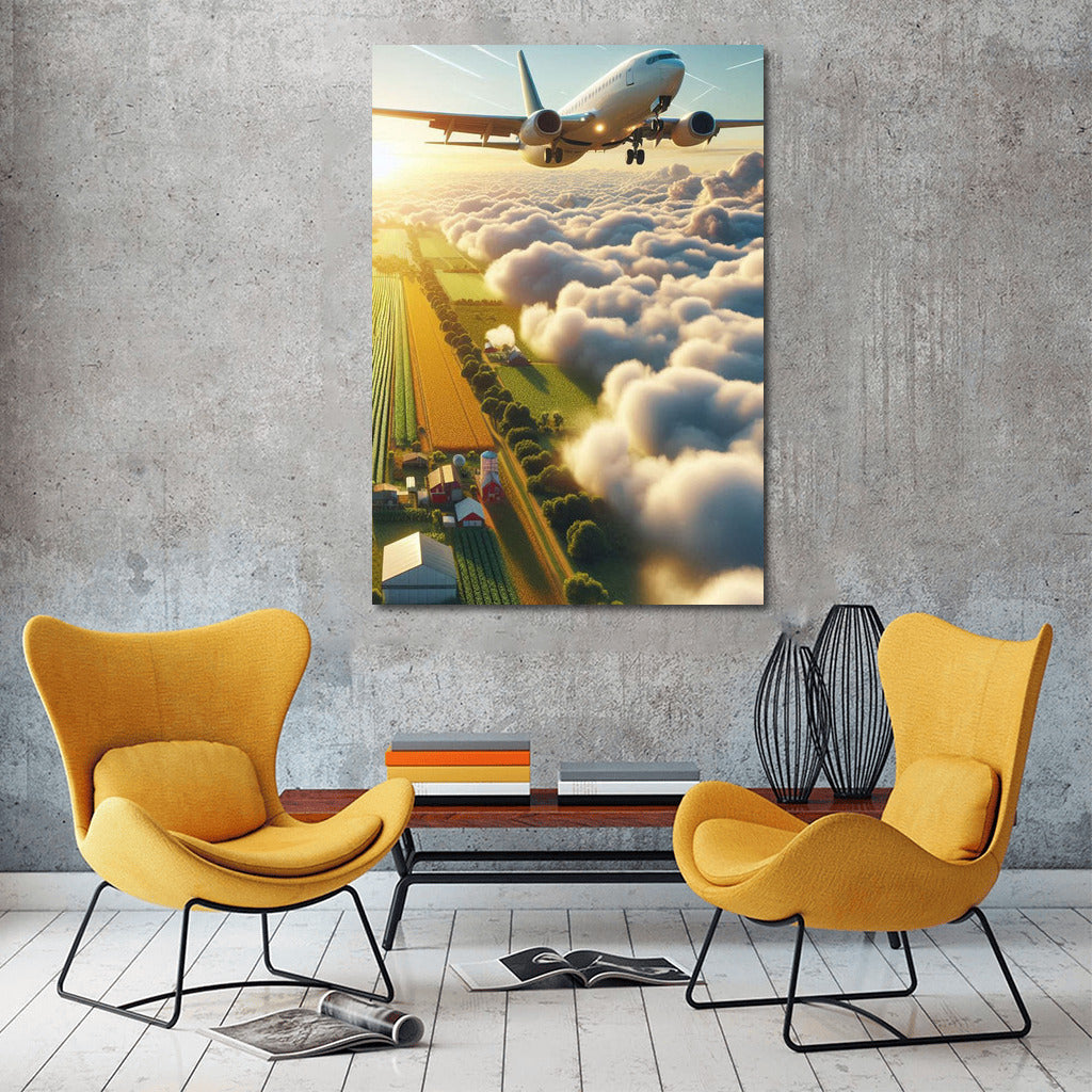 Agricultural Airplane in the Clouds: Flight Above the Earth