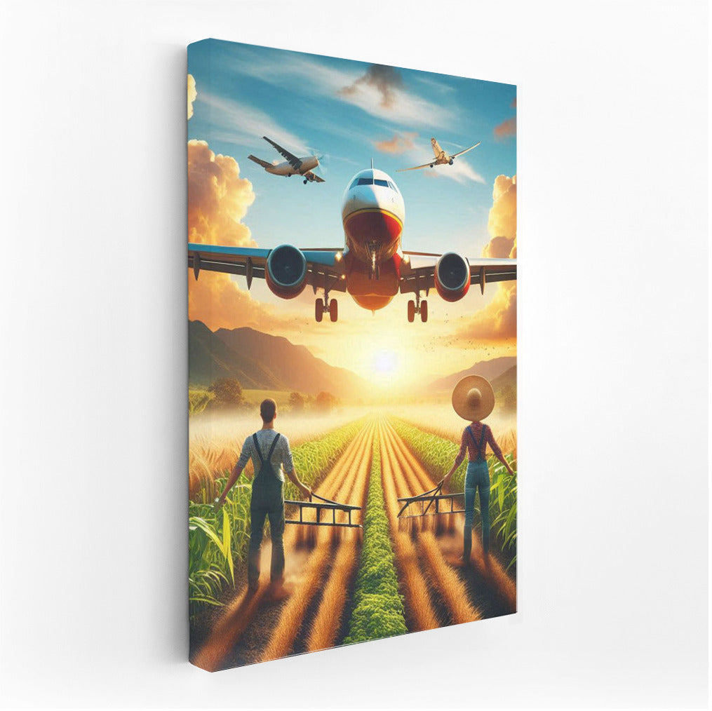 Wings Over the Harvest: Agricultural Plane in Flight