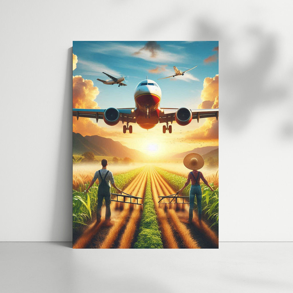 Wings Over the Harvest: Agricultural Plane in Flight