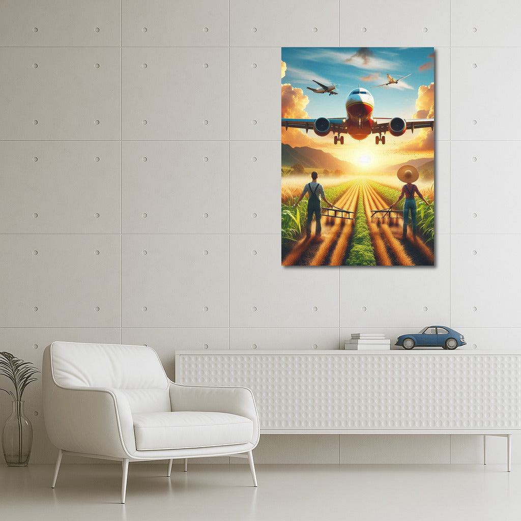 Wings Over the Harvest: Agricultural Plane in Flight
