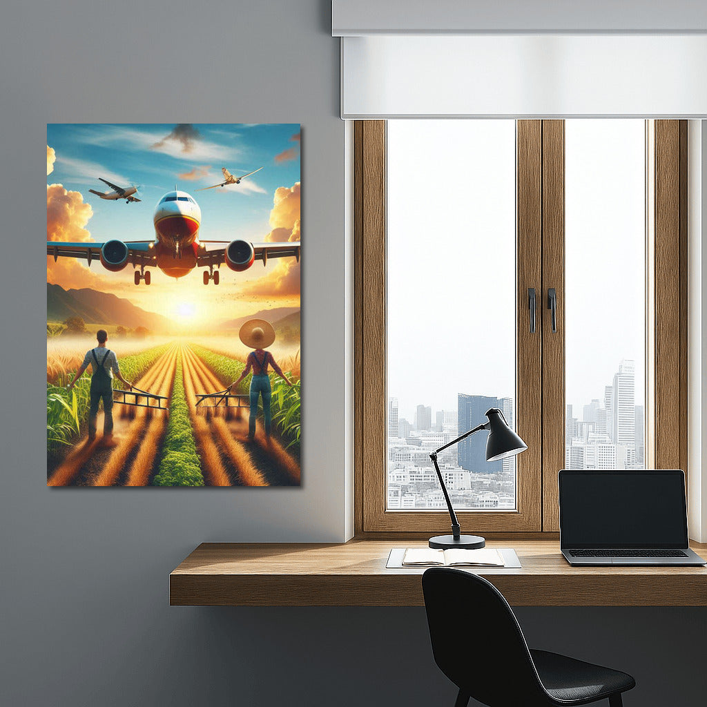 Wings Over the Harvest: Agricultural Plane in Flight