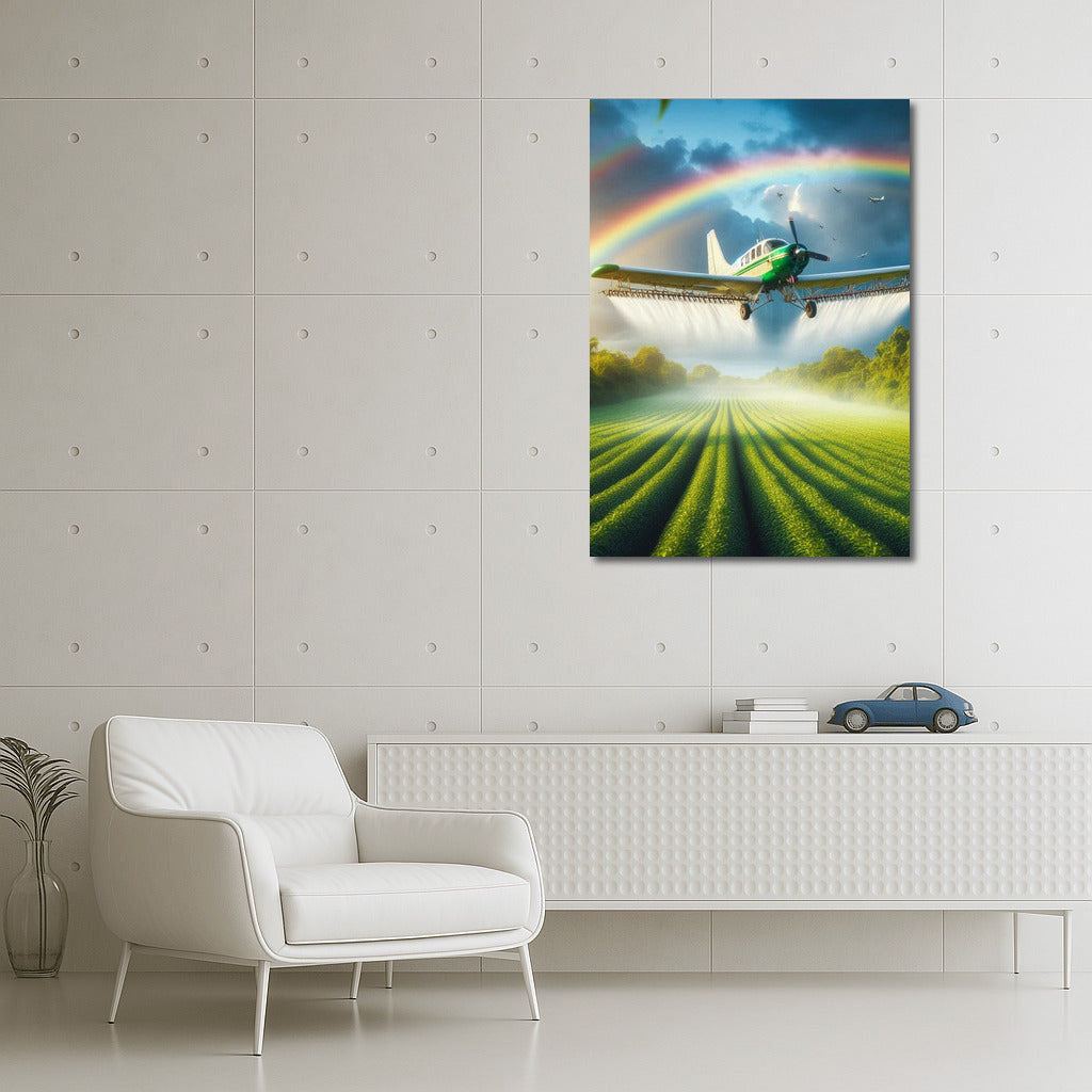 Rainbow Flight of Agroflight over the Golden Field