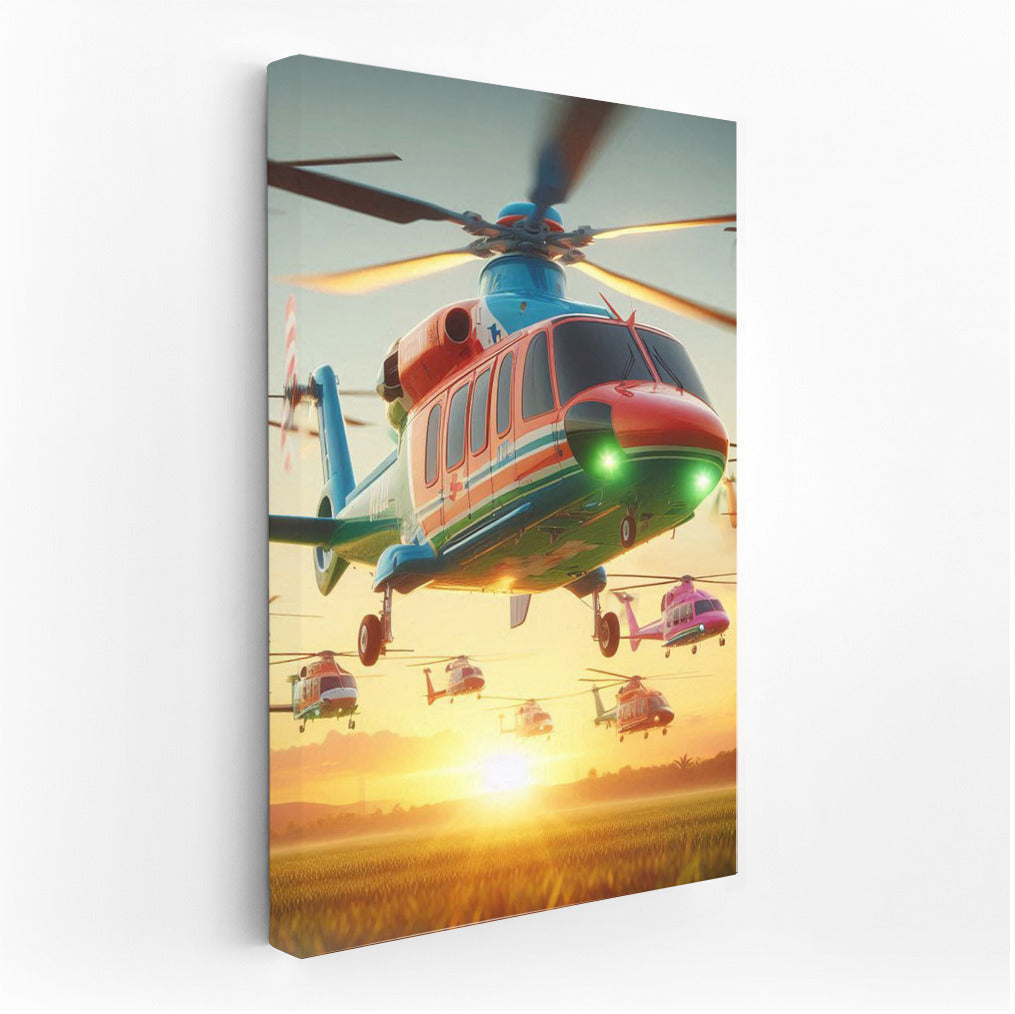 Air Rescuers Against Mountain Backdrop: Heroes of the Sky