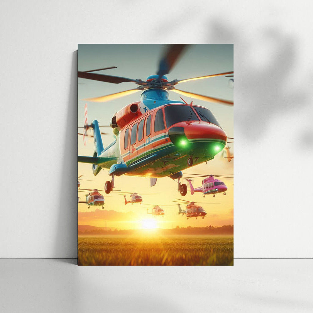 Air Rescuers Against Mountain Backdrop: Heroes of the Sky