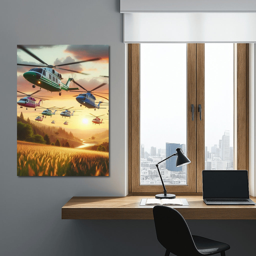 Winged Help Over Mountain Sunset: Air Ambulances in Action