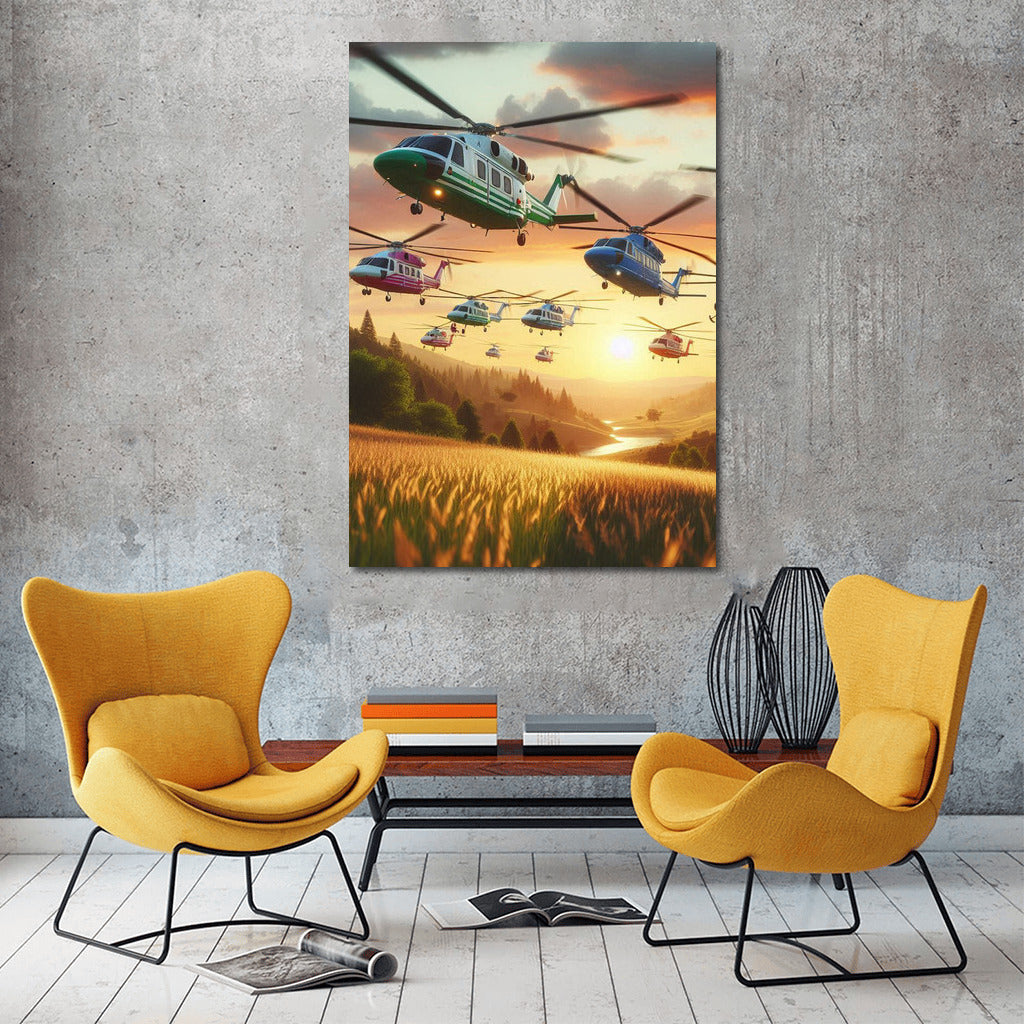 Winged Help Over Mountain Sunset: Air Ambulances in Action