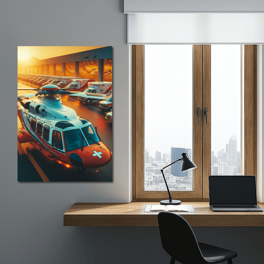 Sunset Rescue Mission: Airfield Ambulance Helicopter