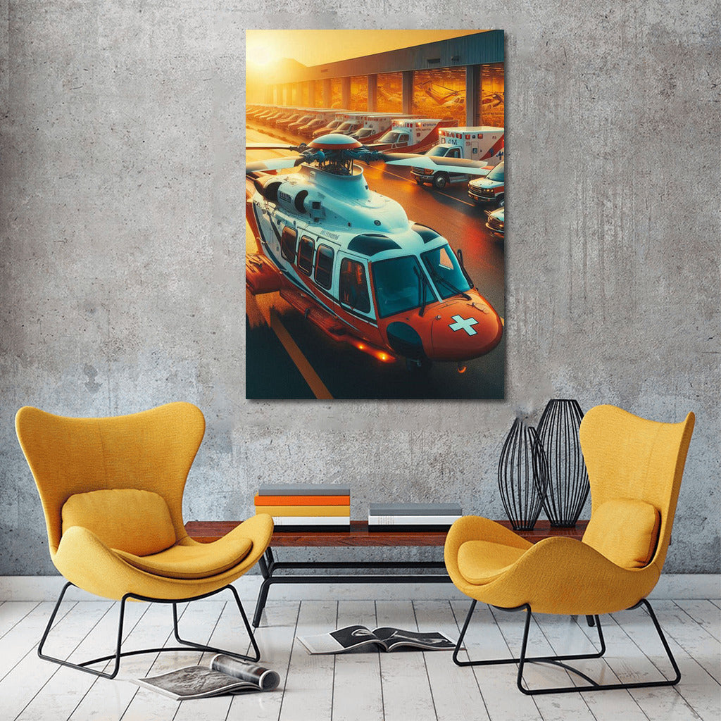 Sunset Rescue Mission: Airfield Ambulance Helicopter