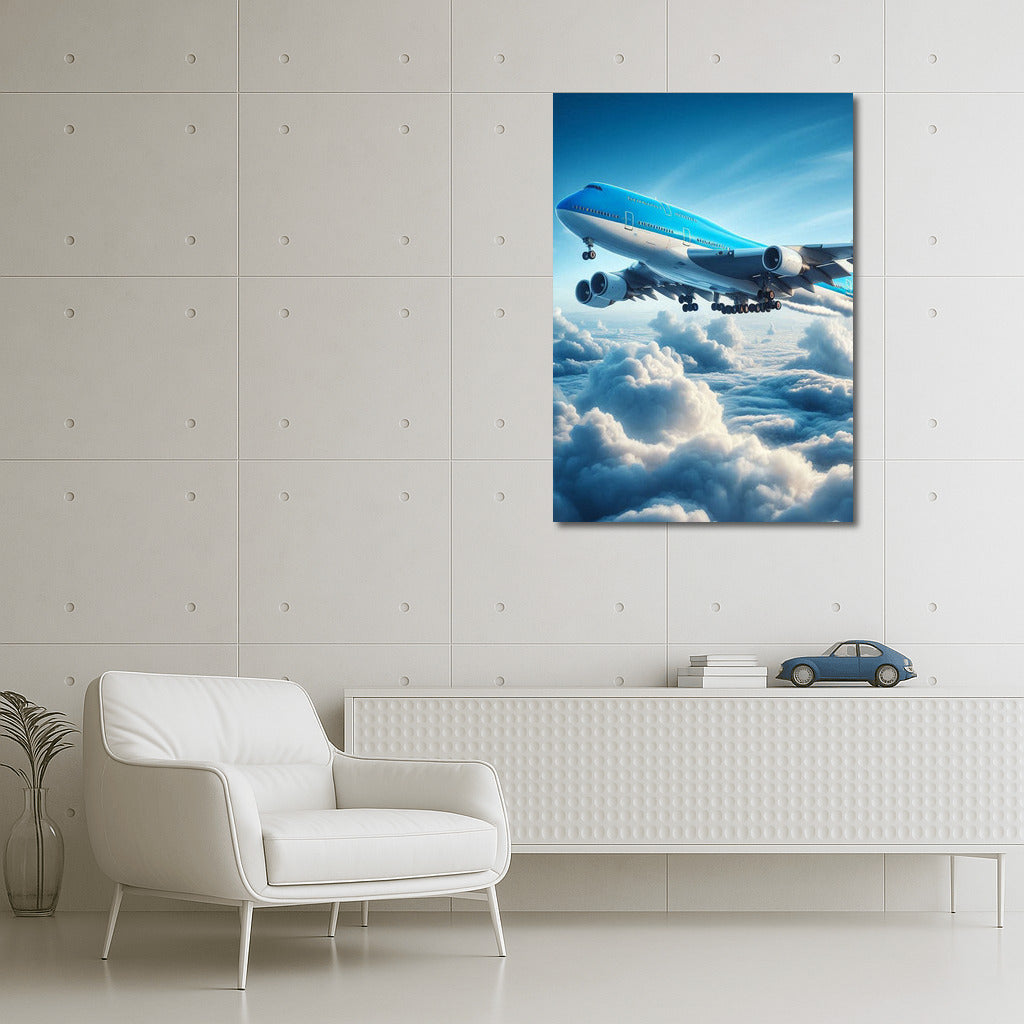 Air Travel: Airplane Above the Clouds