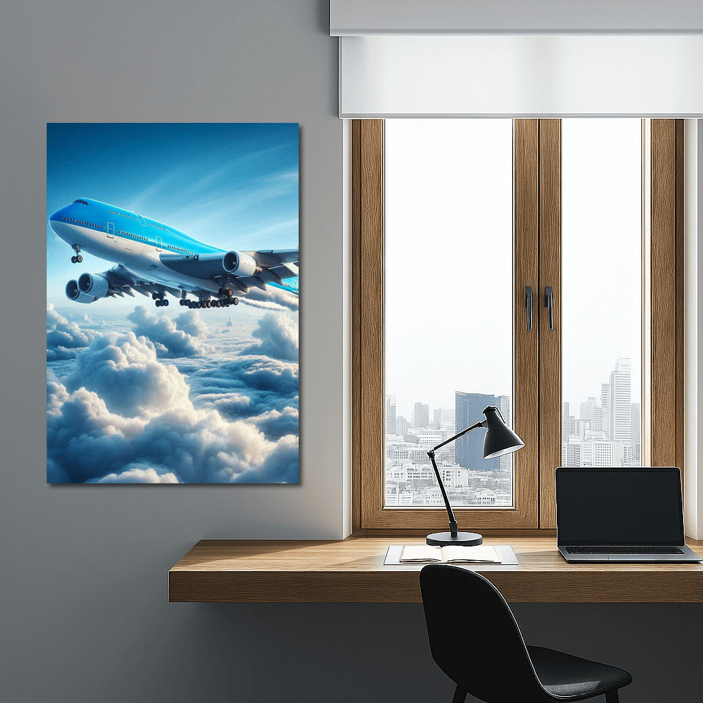 Air Travel: Airplane Above the Clouds