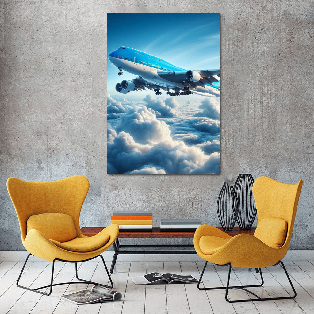 Air Travel: Airplane Above the Clouds