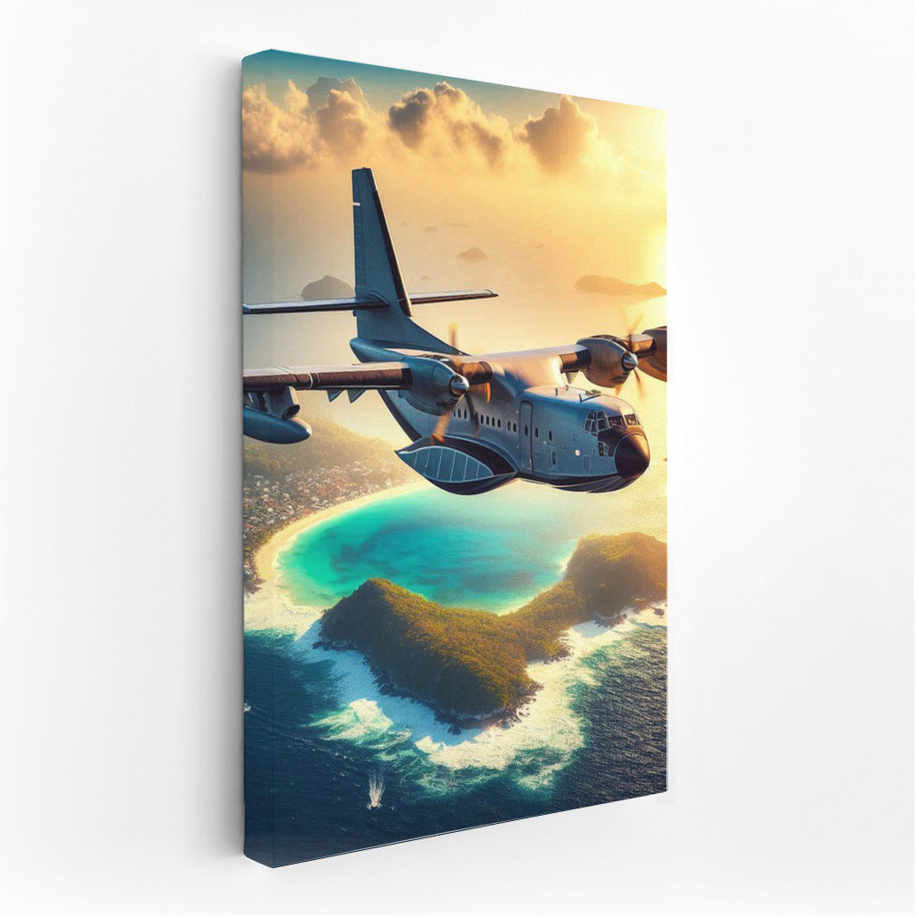 Amphibious Airplane Over the Ocean: Celestial Symphony of Adventure