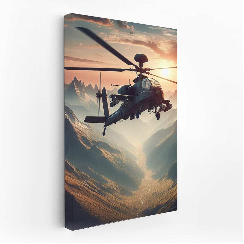 Attack Helicopter Over Mountain Landscapes: Dynamics and Power