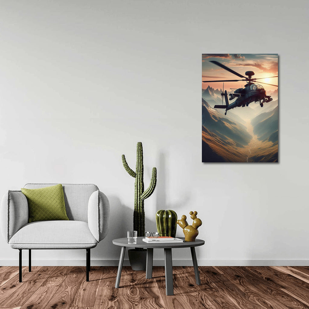 Attack Helicopter Over Mountain Landscapes: Dynamics and Power