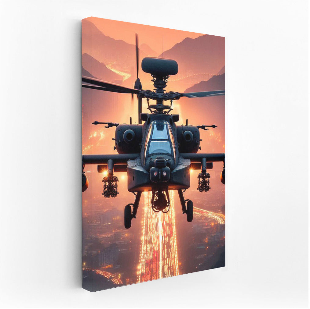 Helicopter Assault: Night Flight Over Mountain Runway