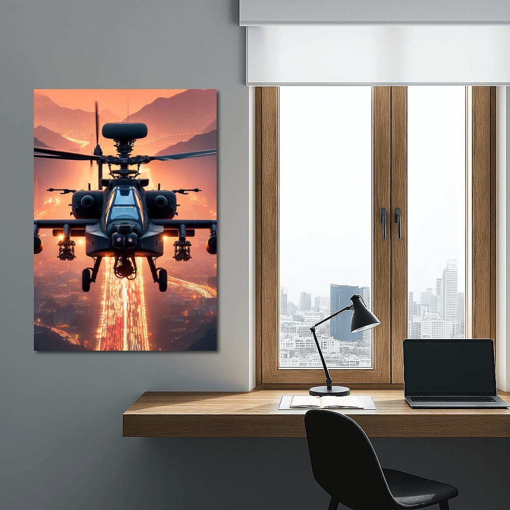 Helicopter Assault: Night Flight Over Mountain Runway