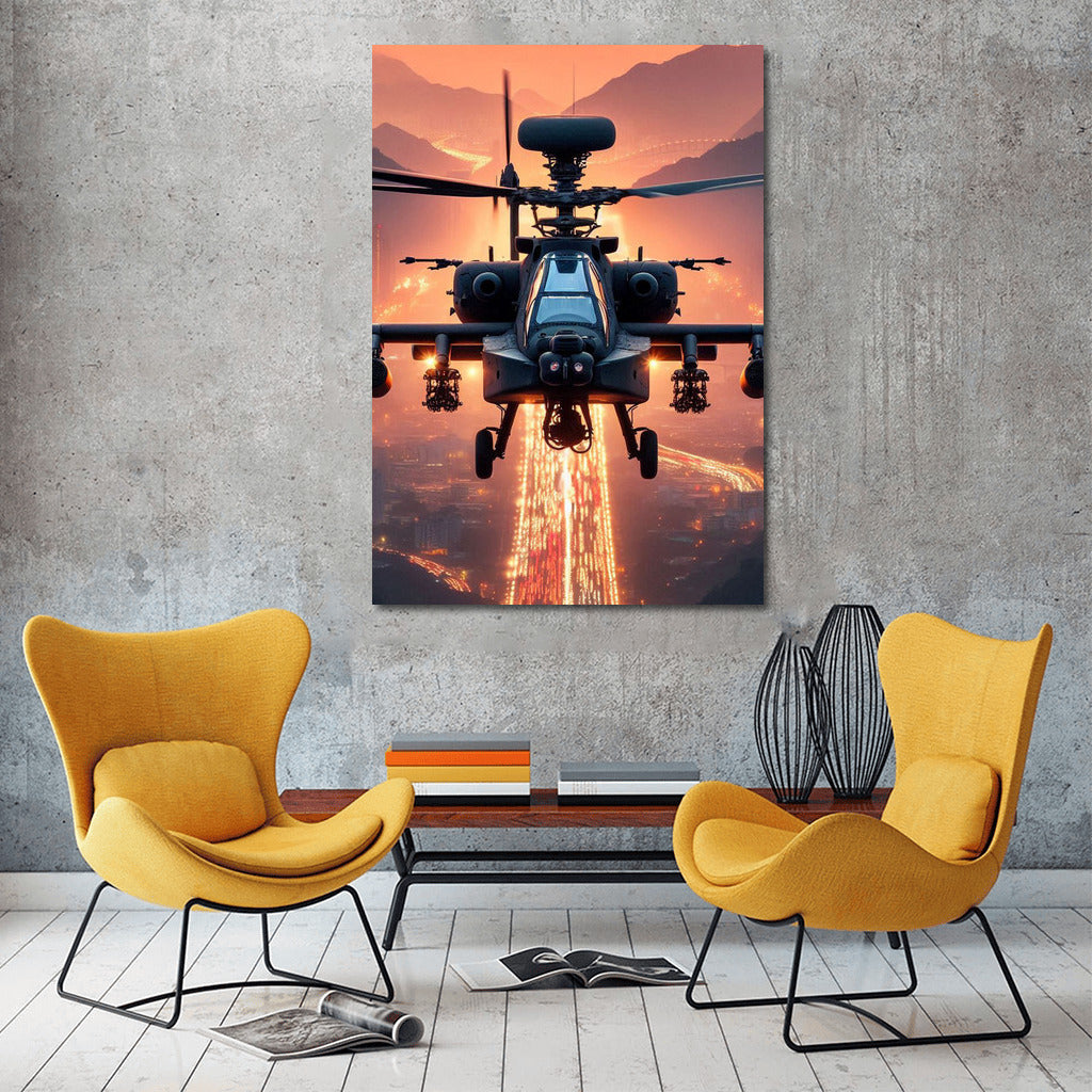 Helicopter Assault: Night Flight Over Mountain Runway