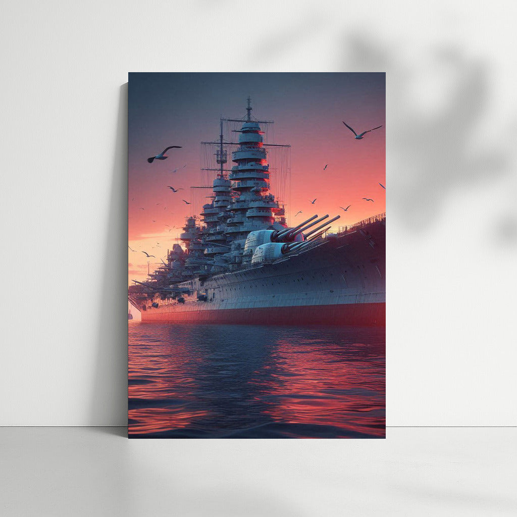 Sunset Battleships: Epic Drama on Canvas
