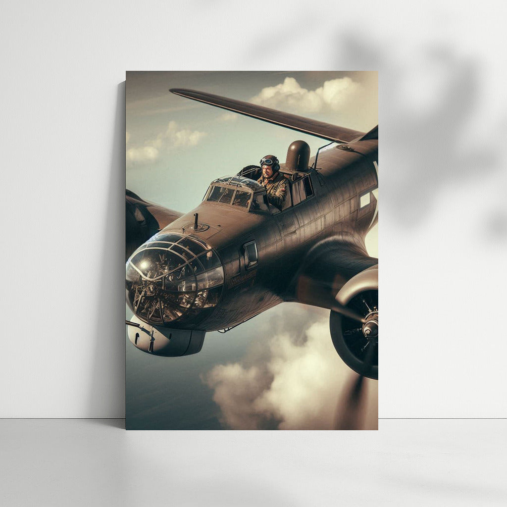 Retro Bomber in the Clouds: An Aerial Elegy for Aviation Lovers