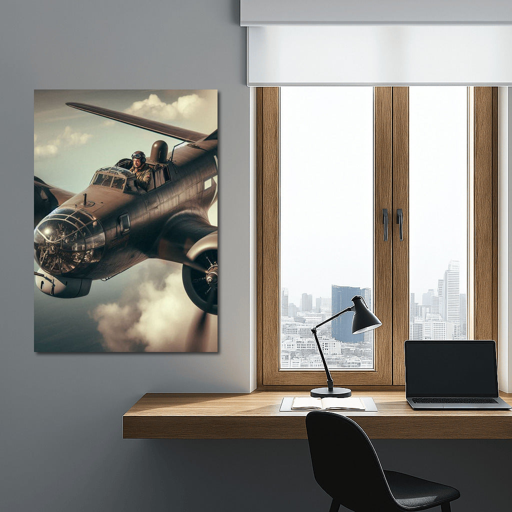 Retro Bomber in the Clouds: An Aerial Elegy for Aviation Lovers