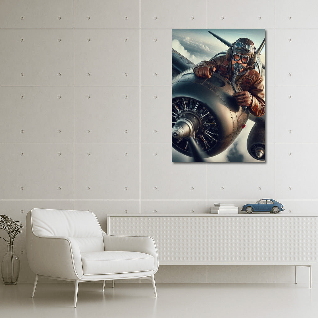 Legendary Flight of the Bomber Through the Clouds: Exciting Wall Art for Aviation and Adventure Lovers