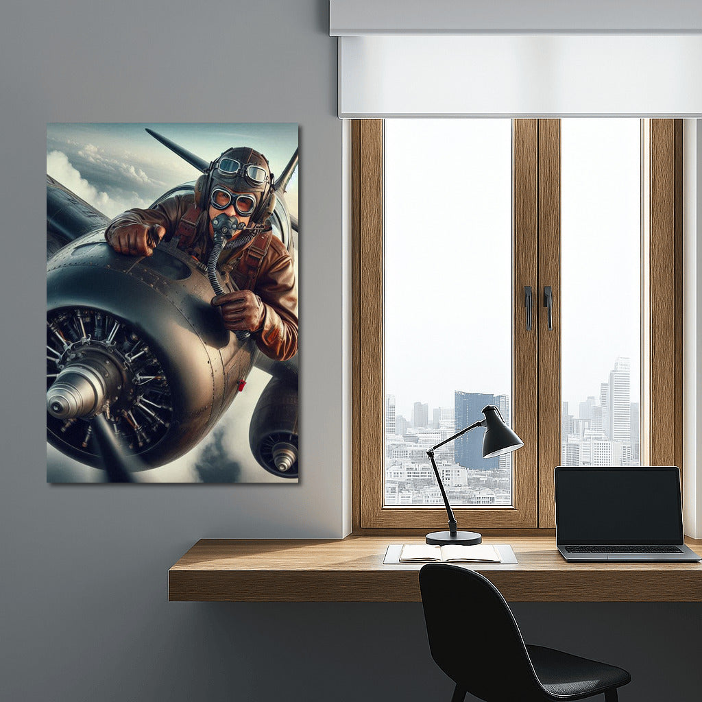 Legendary Flight of the Bomber Through the Clouds: Exciting Wall Art for Aviation and Adventure Lovers