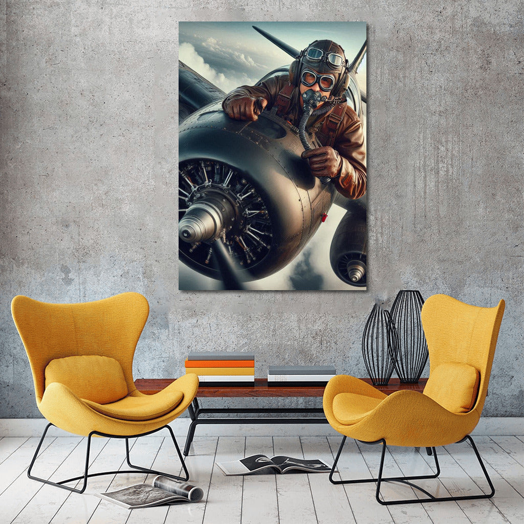 Legendary Flight of the Bomber Through the Clouds: Exciting Wall Art for Aviation and Adventure Lovers