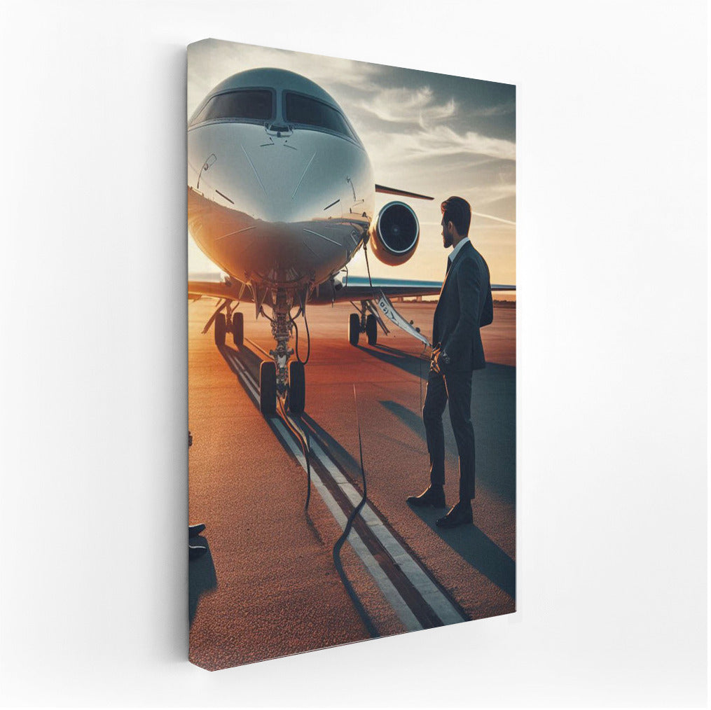 Sunset Flight: An Elegant Airplane for Travel Lovers