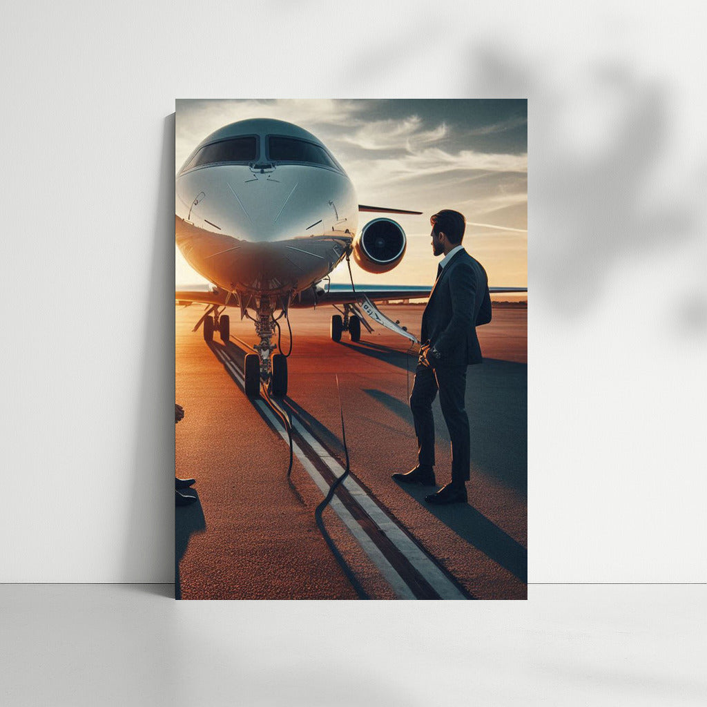 Sunset Flight: An Elegant Airplane for Travel Lovers