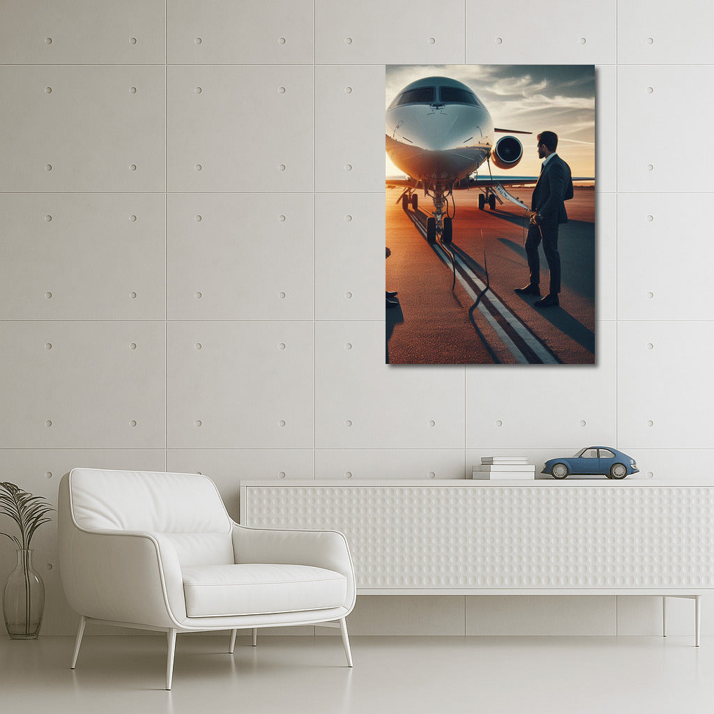 Sunset Flight: An Elegant Airplane for Travel Lovers