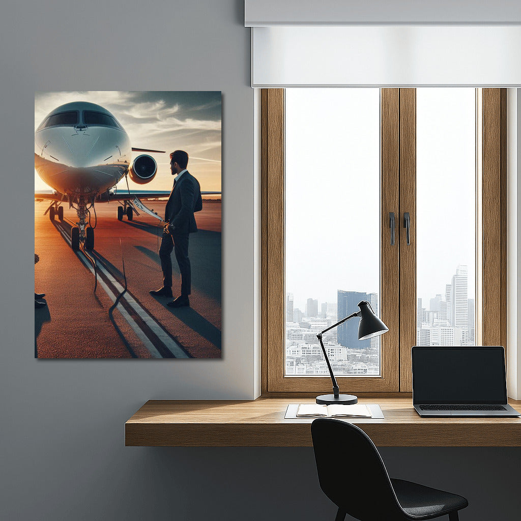 Sunset Flight: An Elegant Airplane for Travel Lovers