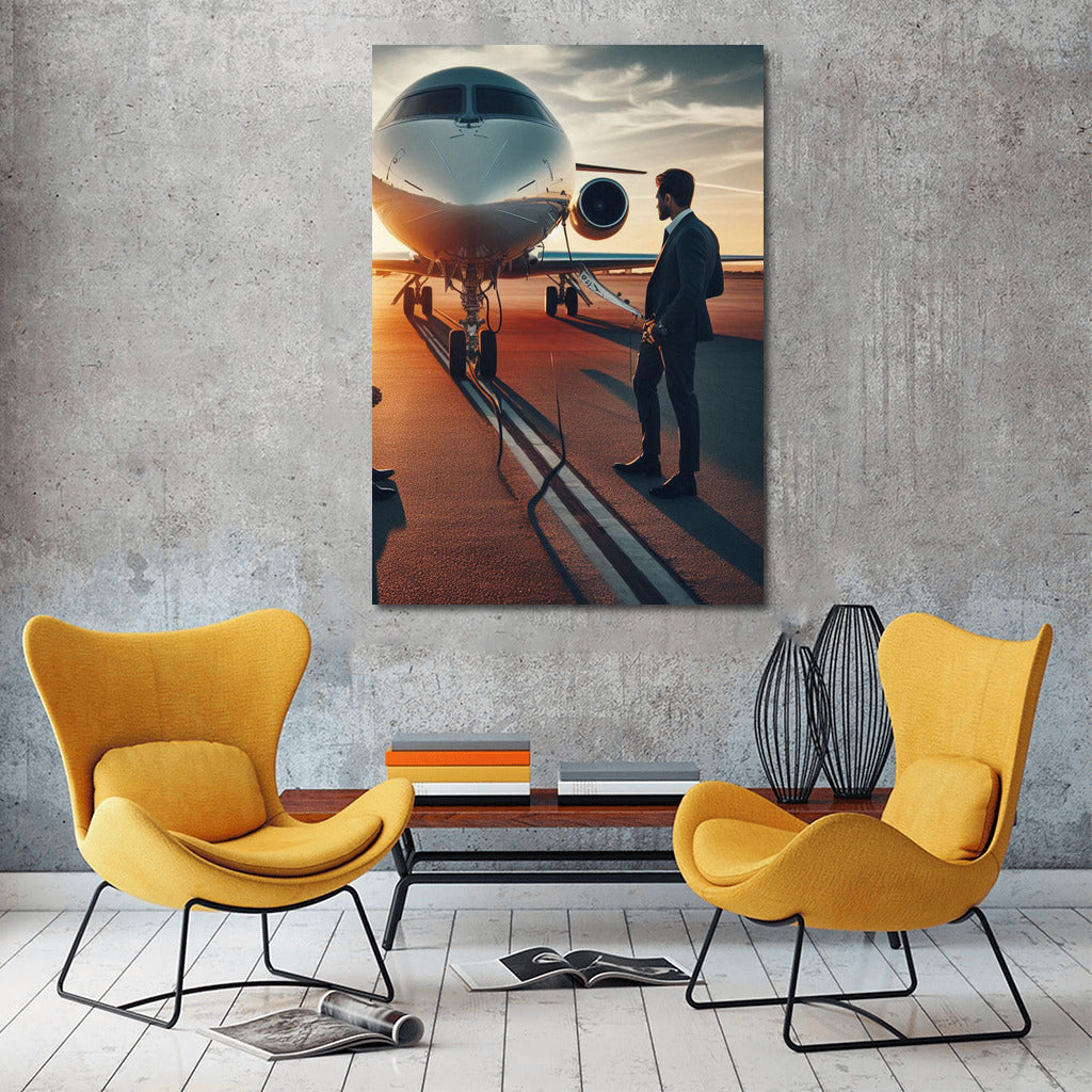 Sunset Flight: An Elegant Airplane for Travel Lovers