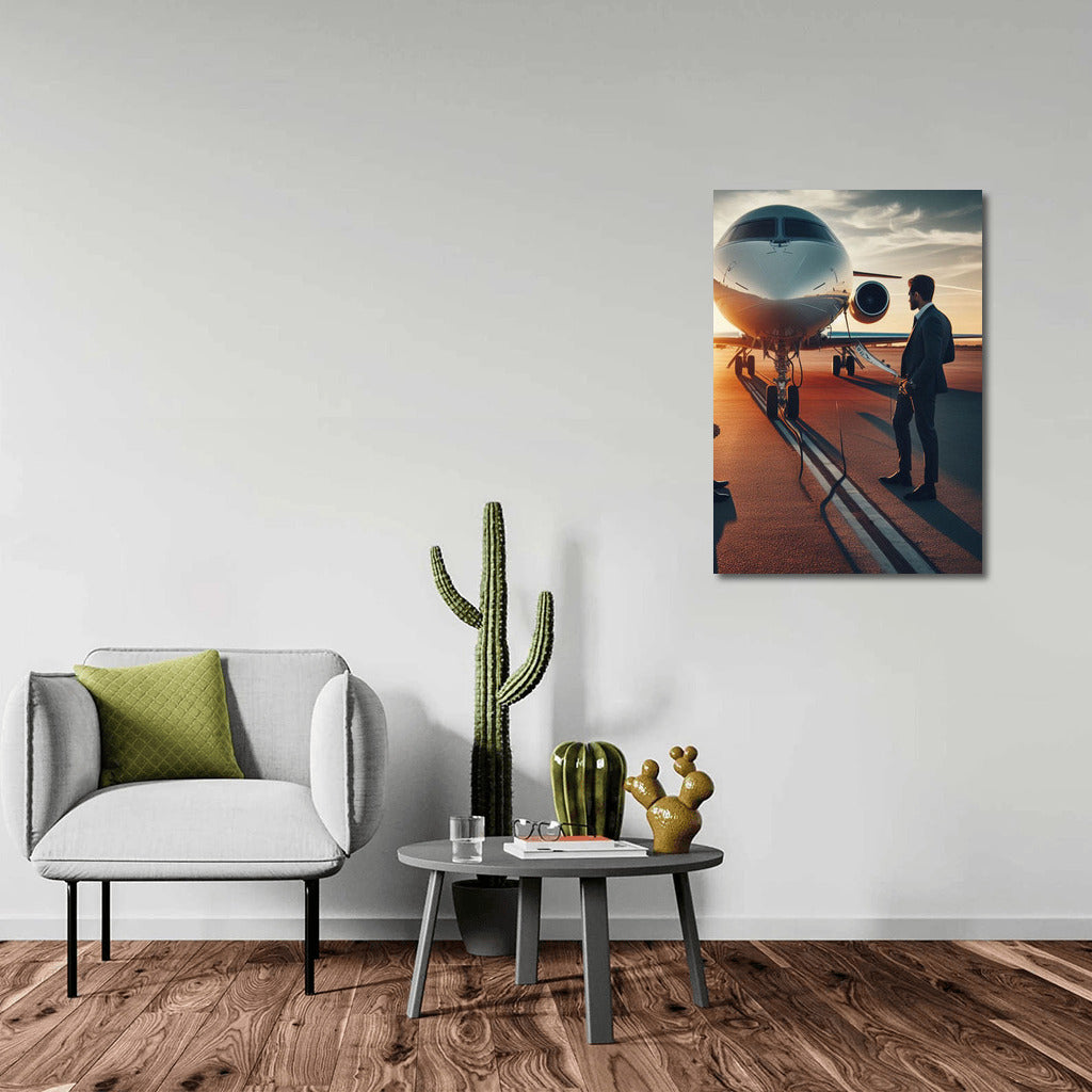 Sunset Flight: An Elegant Airplane for Travel Lovers