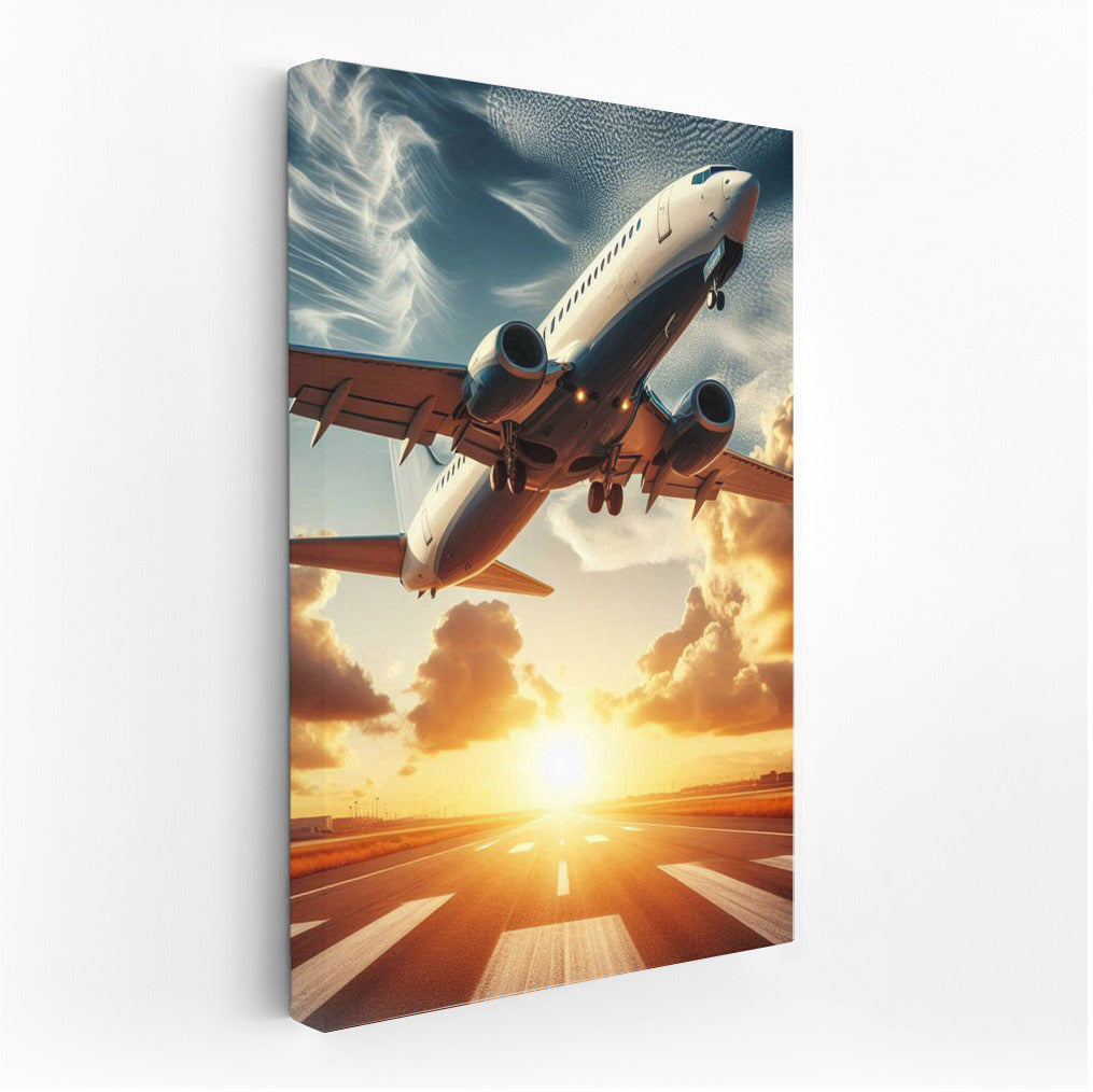 Sunset Flight: Elegant Business Jet in the Sky