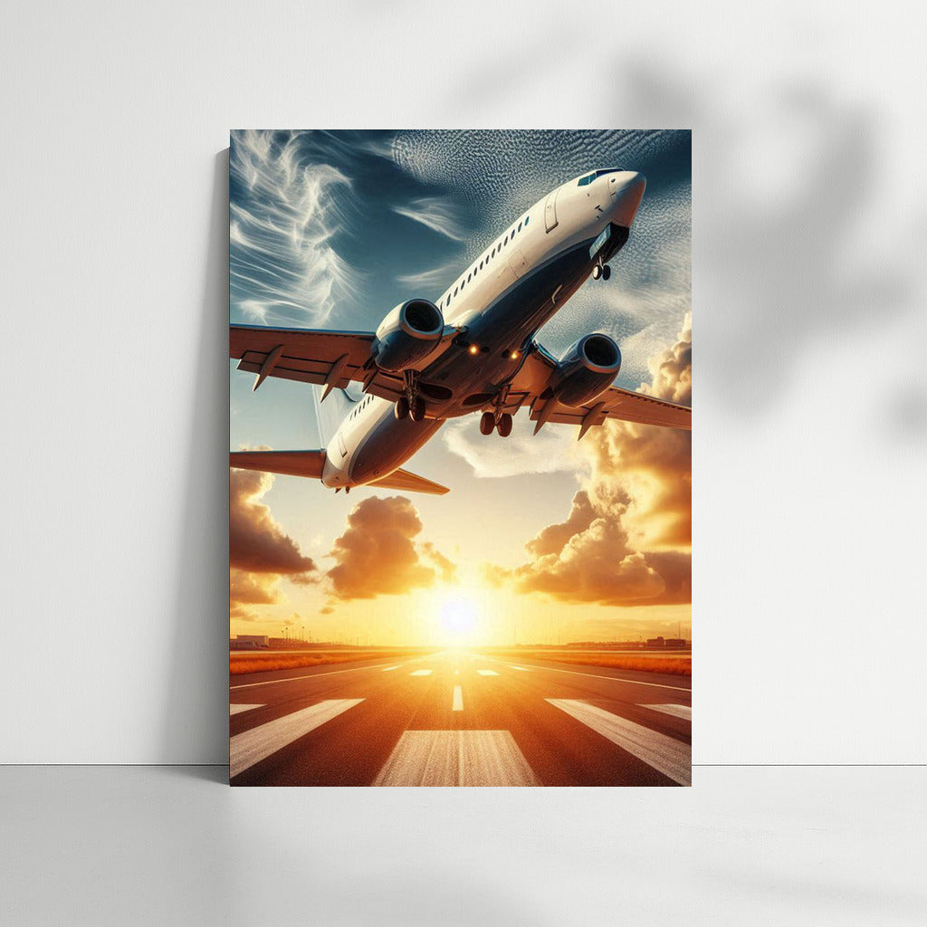 Sunset Flight: Elegant Business Jet in the Sky