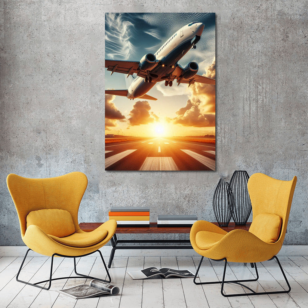 Sunset Flight: Elegant Business Jet in the Sky