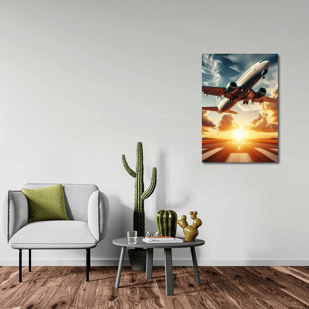 Sunset Flight: Elegant Business Jet in the Sky