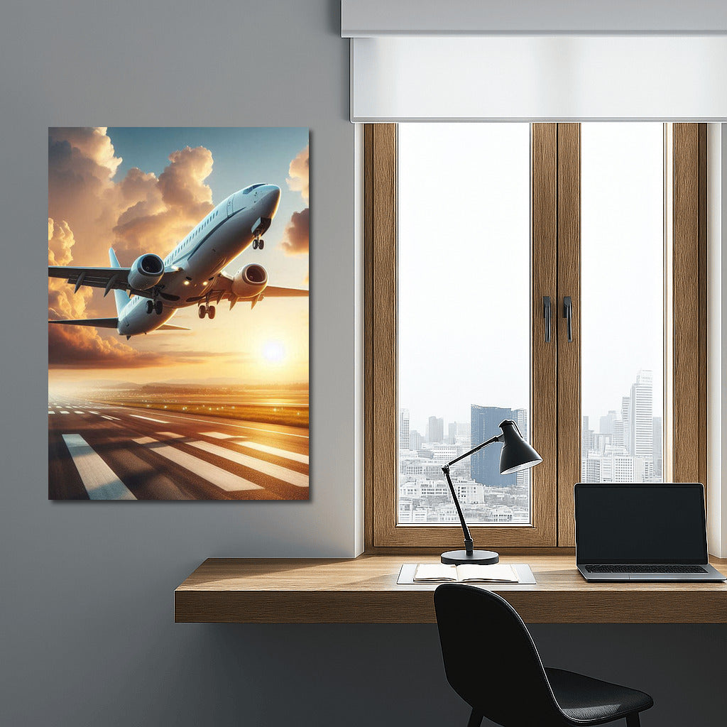 Business jet against sunset: Wings of Dreams