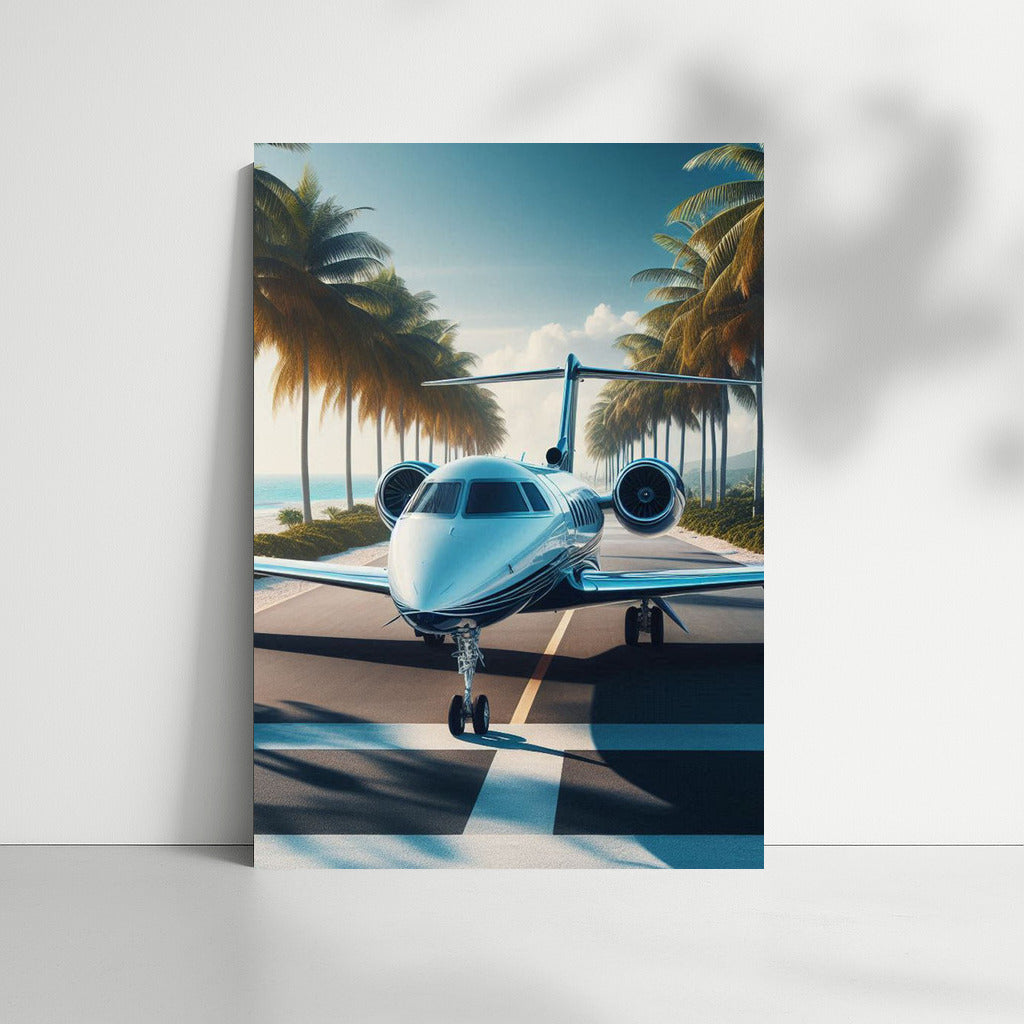 Private Jet Takeoff: Palms and Dreams