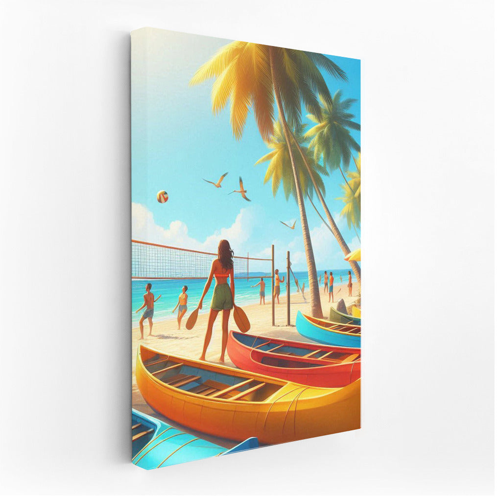 Summer Beach: Canoeing and Volleyball