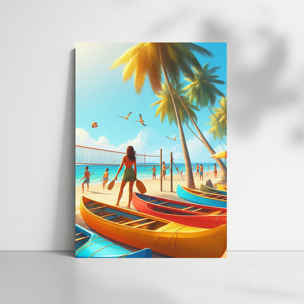 Summer Beach: Canoeing and Volleyball
