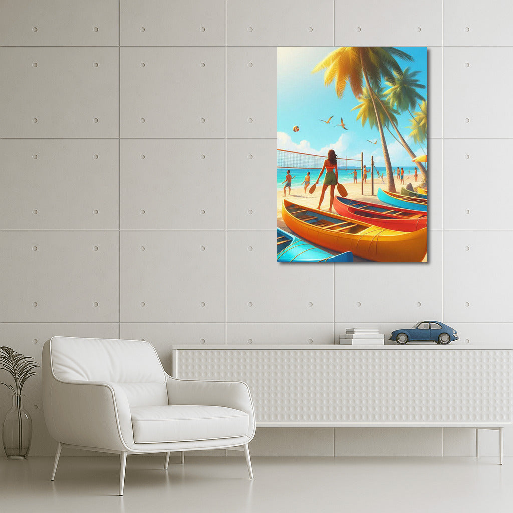 Summer Beach: Canoeing and Volleyball