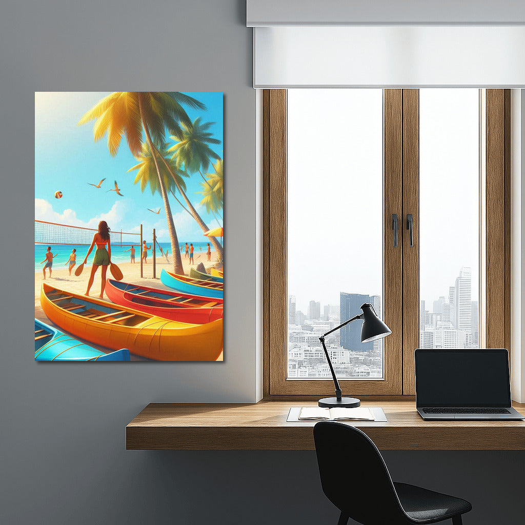 Summer Beach: Canoeing and Volleyball