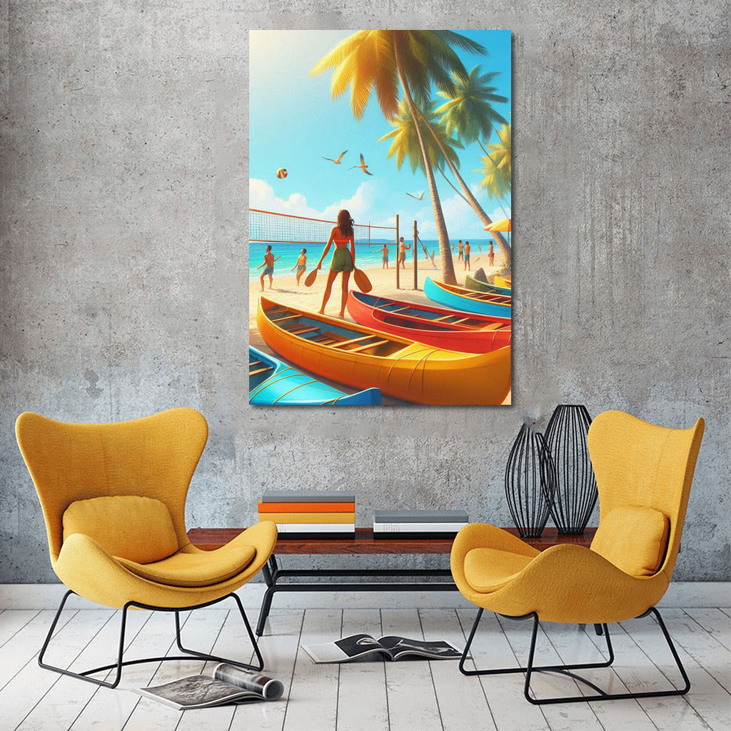 Summer Beach: Canoeing and Volleyball