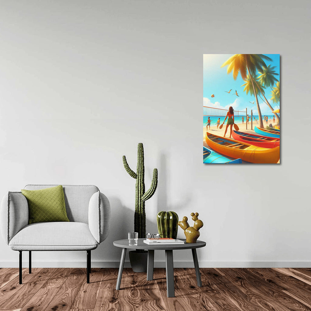 Summer Beach: Canoeing and Volleyball