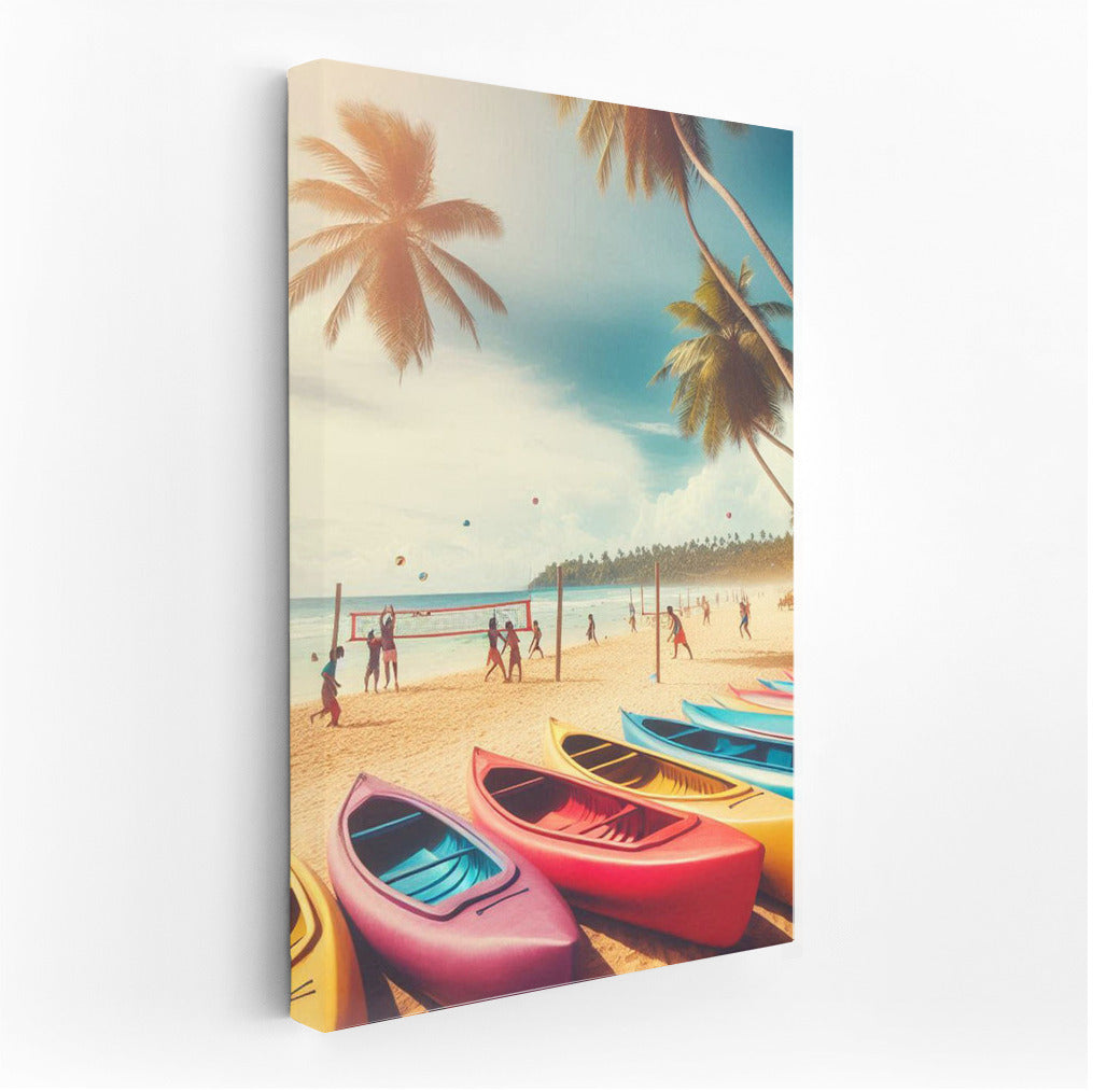 Colorful Canoes on Palm Beach - Summer Vacation